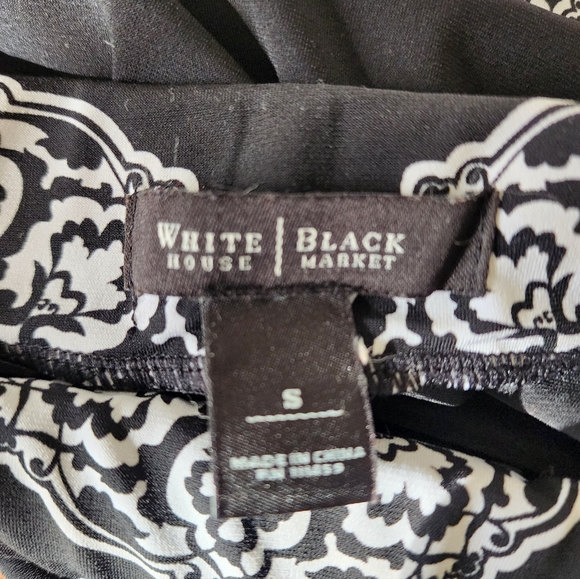 WHBM Black Monochrome Patterned Women's  Stretch  Tube Top Size S - Picture 3 of 7